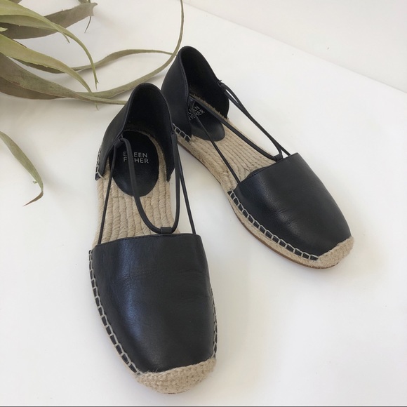 Eileen Fisher Shoes - Eileen Fisher Lee d'Orsay Flat Leather Espradilles